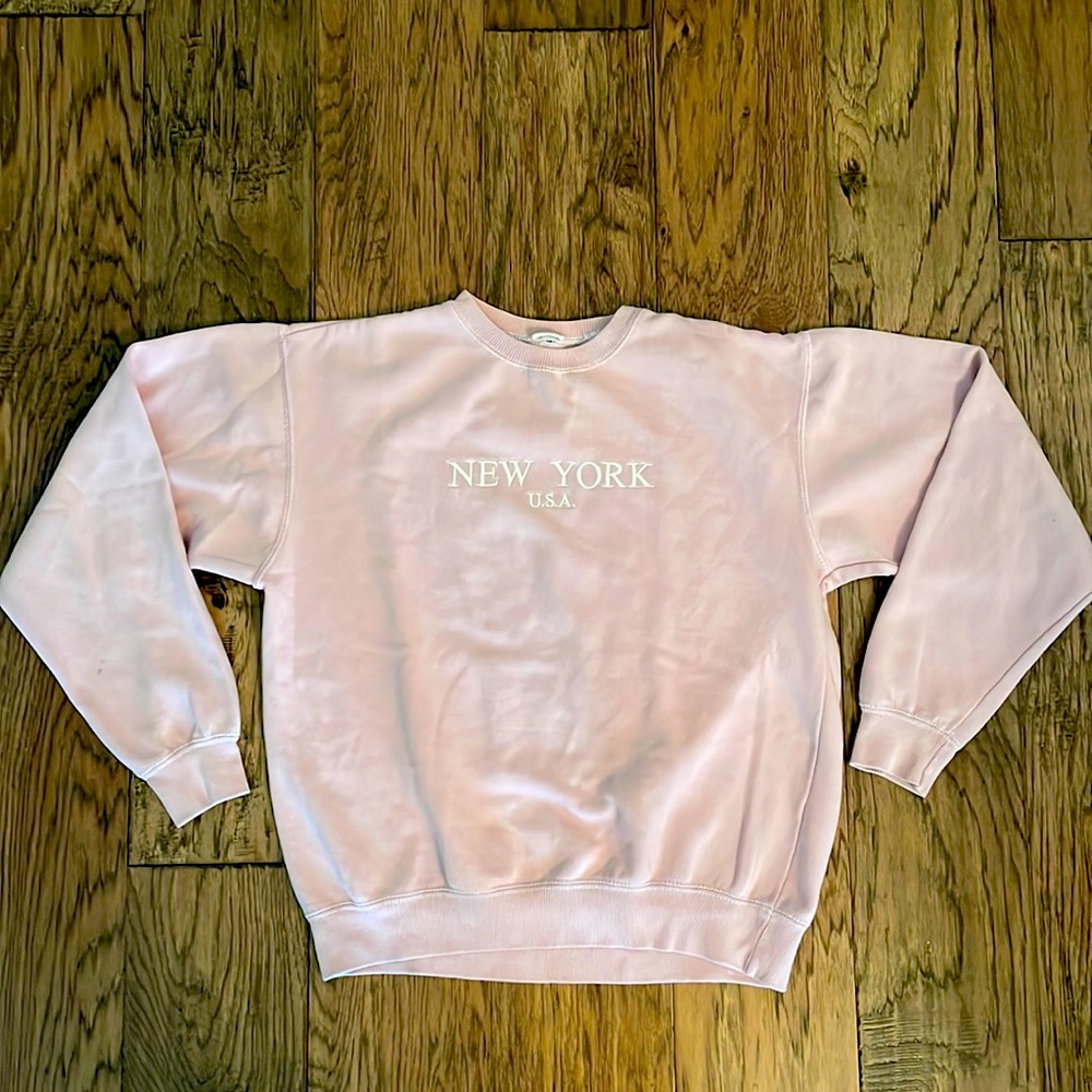 Brandy Melville John Galt Pink New York Sweatshirt Size M